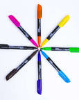 Fine Tip Bright Color Permanent Markers w/ Pocket Clip (8/Pack)