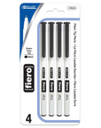 Fiero Black Fiber Tip Fineliner Pen (4/Pack)