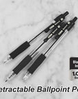 Spencer Black Retractable Pen w/ Cushion Grip (5/Pack)