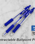 Spencer Blue Retractable Pen w/ Cushion Grip (5/Pack)