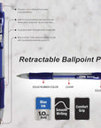 Spencer Blue Retractable Pen w/ Cushion Grip (5/Pack)