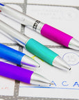 Silver Top 4-Color Pen w/ Cushion Grip (2/Pack)