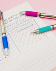 Silver Top 4-Color Pen w/ Cushion Grip (2/Pack)