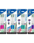 Silver Top 4-Color Pen w/ Cushion Grip (2/Pack)