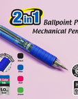 2-In-1 Mechanical Pencil & 4-Color Pen w/ Cushion Grip