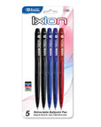 Ixion Assorted Color Retractable Pen (5/Pack)