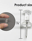 Push Pins Clear Transparent (100/Pack)