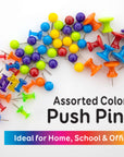Push Pins Assorted Transparent Color (100/Pack)