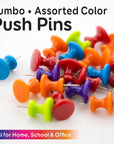 Push Pins Jumbo Assorted Color (25/Pack)