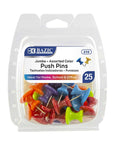 Push Pins Jumbo Assorted Color (25/Pack)