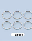 1" Metal Book Rings (12/Pack)
