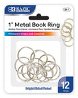 1" Metal Book Rings (12/Pack)