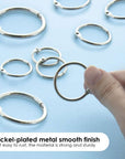 Assorted Size Metal Book Rings (10/Pack)