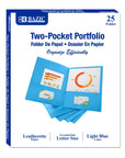2-Pockets Portfolios Premium Light Blue Color (25/Box)