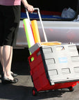 Foldable Utility Cart w/ Lid Cover Red 16" X 18" X 15"