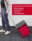 Foldable Utility Cart w/ Lid Cover Red 16" X 18" X 15"