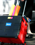 Foldable Utility Cart w/ Lid Cover Red 16" X 18" X 15"