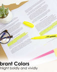 Pen Style Fluorescent Highlighter Yellow w/ Pocket Clip (5/Pk)