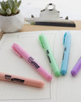 Pen Style Pastel Assorted Colors Highlighter w/ Pocket Clip (5/Pack)