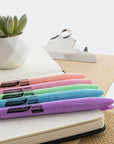 Pen Style Pastel Assorted Colors Highlighter w/ Pocket Clip (5/Pack)