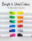 Silky Gel Crayons 12 Color