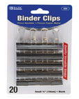 Small 3/4" (19mm) Black Binder Clip (20/Pack)