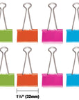 Medium 1-1/4 (32mm) Assorted Color Binder Clip (8/Pack)