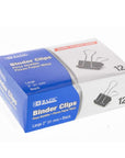 Large 2" (51mm) Black Binder Clip (12/Pack)