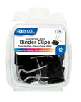 Assorted Size Black Binder Clip (12/Pack)