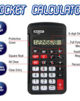 Pocket Size Calculator 8-Digit w/ Flip Cover