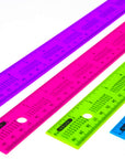 Ruler w/ Multiplication Prints 12" (30cm)(4/Pack)
