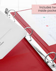 Binder View 1" Assorted Color 3-Ring w/ 2-Pockets