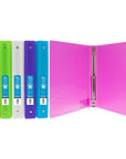 1" Bright Color Poly 3-Ring Binder w/ Pocket