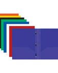 Poly 2-Pockets Portfolio - Solid Color w/ 3-Prong Fastener