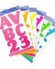 Alphabet & Number 2" Fluorescent Color (10 SHEETS)