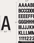 Alphabet & Number 1" Black Color (6 SHEETS)