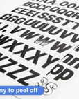 Alphabet & Number 1" Black Color (6 SHEETS)