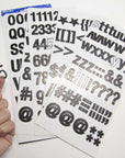 Alphabet & Number 1" Black Color (6 SHEETS)