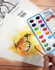 Semi Moist Watercolor w/ Brush 16 Ct.