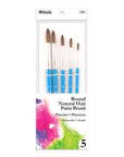 Paint Brush Round Natural Hair (5/Pack)
