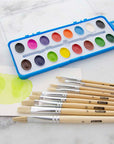 Paint Brush Flat Natural Bristle (9/Pack)