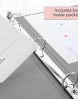 Binder View 1.5" Grey 3-Ring w/2-Pockets