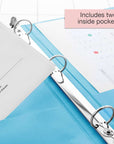 Binder View 1.5" Cyan 3-Ring w/ 2-Pockets