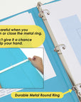 Binder View 1.5" Cyan 3-Ring w/ 2-Pockets