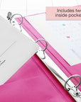 Binder View 1.5" Fuchsia 3-Ring w/ 2-Pockets