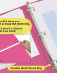 Binder View 1.5" Fuchsia 3-Ring w/ 2-Pockets