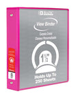 Binder View 1.5" Fuchsia 3-Ring w/ 2-Pockets