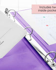 Binder View 1.5" Purple 3-Ring w/ 2-Pockets