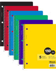 Notebook Spiral C/R 5-Subject 150 Ct.