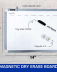 CLASSIQUE Magnetic Dry Erase Calendar Board 11" X 14" w/ Marker & 2 Magnets